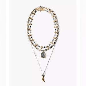 Pack Of 3 Horn Glitter Necklace